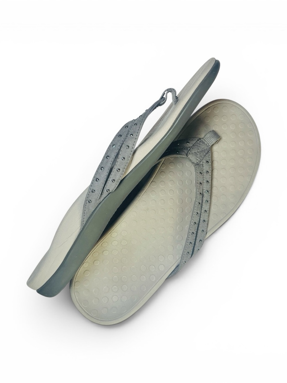 Vionic Women's Tasha Grey Studded Sandals, Orthotic Comfort